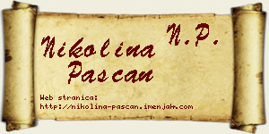 Nikolina Pašćan vizit kartica